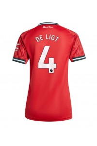 Manchester United Matthijs de Ligt #4 Fotballdrakt Hjemme Klær Dame 2025-26 Korte ermer